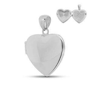 Assieraad hanger met vingerafdruk - Medaillon Hart