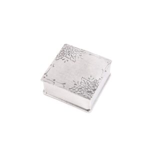 Tinnen doosjes - bloemen vierkant