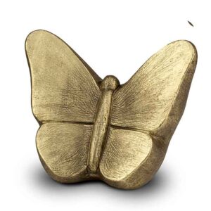 Keramische kunst urn - Mariposa goud