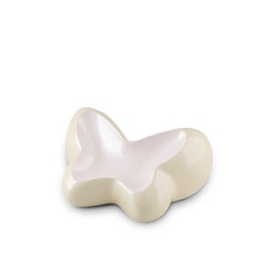 Metaal urn - Metaal urn butterfly Ivoor