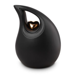 Keramische urn - Keramische urn zwarte druppel