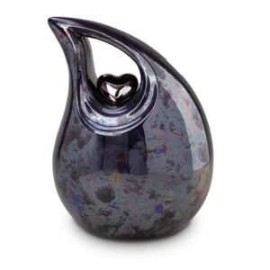 Keramische urn - Keramische urn zwartblauwe druppel
