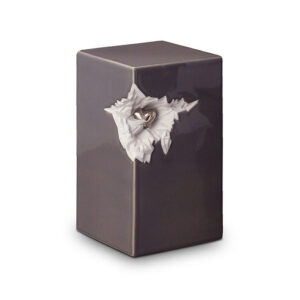 Keramische urn - Keramische urn antraciet zilver