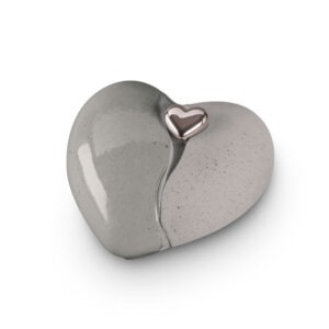 Keramische urn - Keramische urn grijs hart