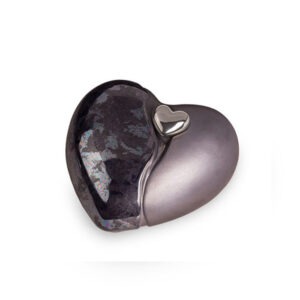 Keramische urn - Keramische urn zwartblauw hart