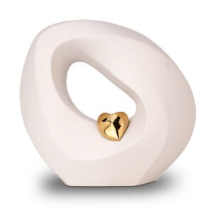 Keramische urn - Keramische urn rondo wit