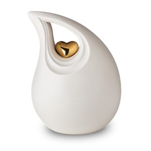 Keramische urn - Keramische urn druppel wit