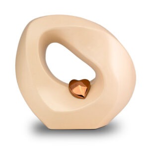 Keramische urn - Keramische urn rondo crème