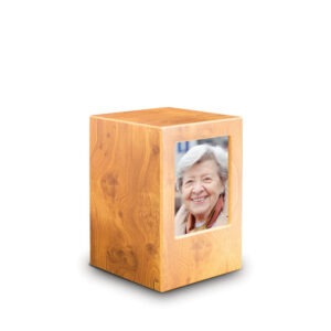 Houten urn - MDF urn met foto bruin