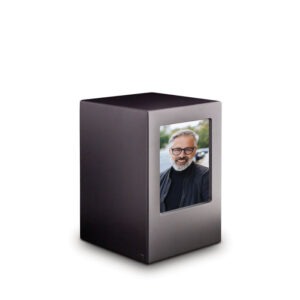 Houten urn - MDF urn met foto zwart