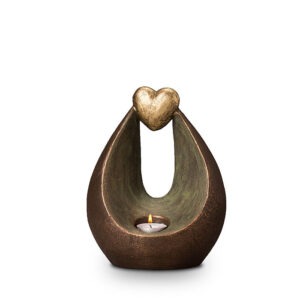 Keramische urn - Keramische urn brons Verlichte hart