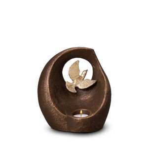 Keramische urn - Keramische urn brons Vlucht in het oneindige (waxine)