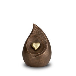 Keramische urn - Keramische urn brons Traan van een liefdevolle herinnering